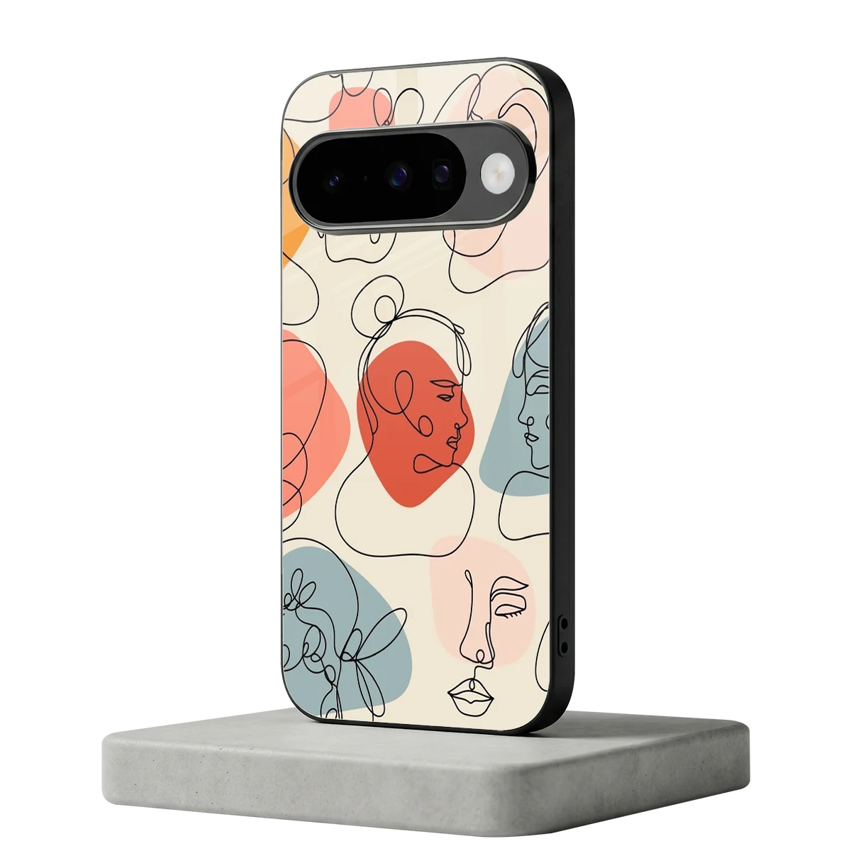 Many Faces Yellow google pixel 10 mobile cover | shockproof glass phone case
