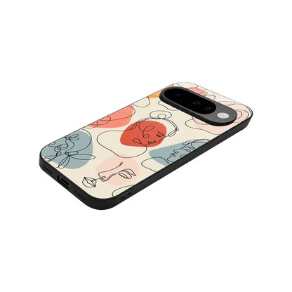 Many Faces Yellow stylish phone case for google pixel 10 | glossy glass and slim fit