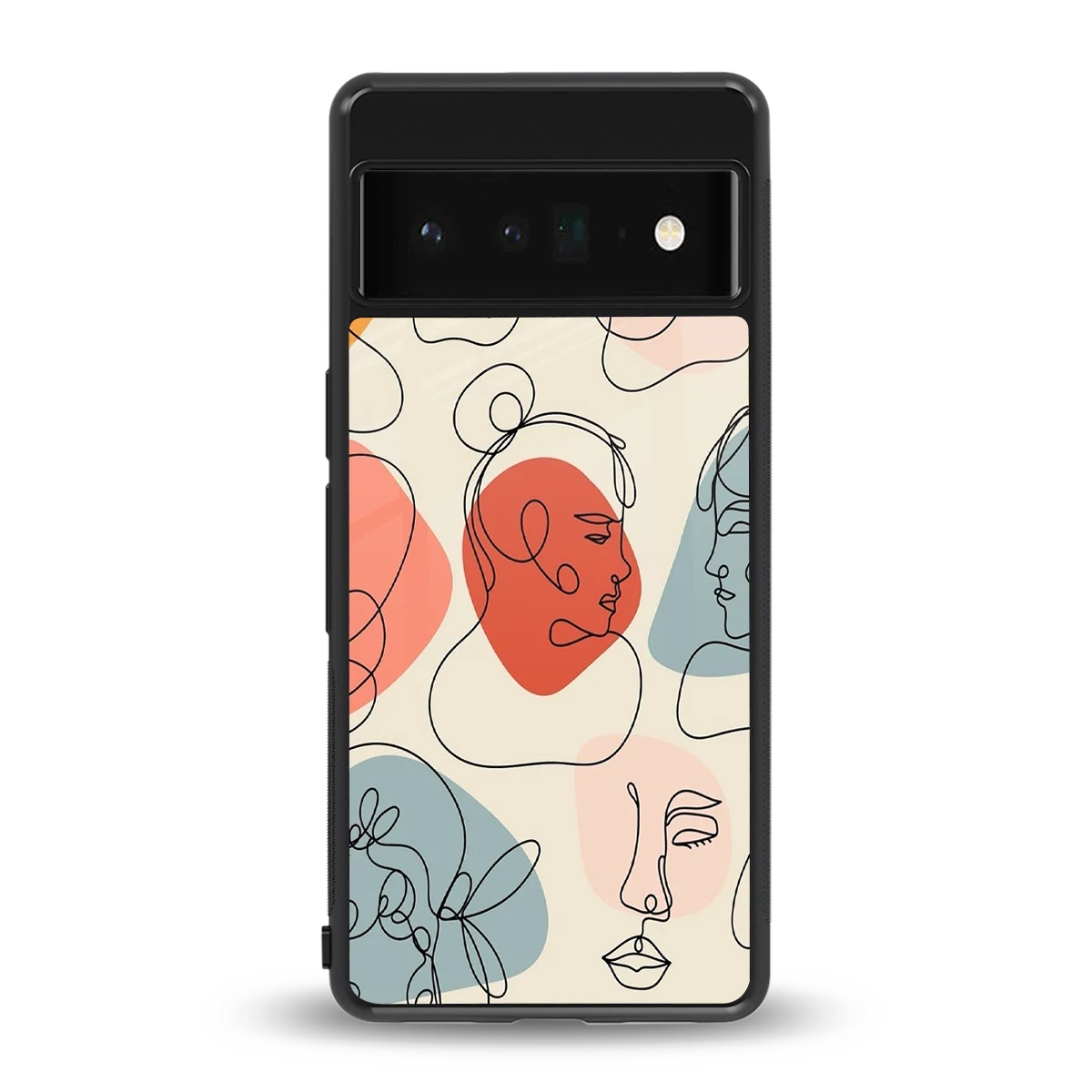Many Faces Yellow back phone cover | glass case for google pixel 6 pro
