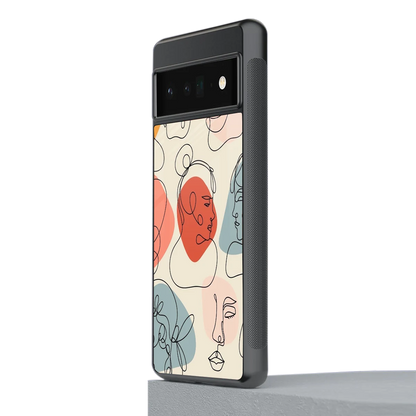 Many Faces Yellow stylish phone case for google pixel 6 pro | glossy glass and slim fit