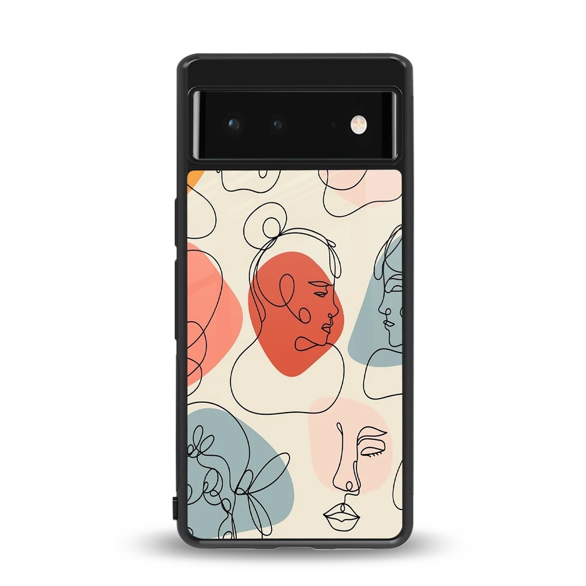 Many Faces Yellow back phone cover | glass case for google pixel 6