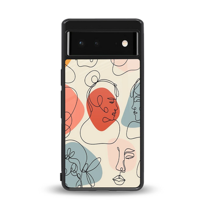 Many Faces Yellow back phone cover | glass case for google pixel 6a
