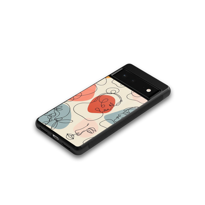 Many Faces Yellow google pixel 6 mobile cover | shockproof glass phone case