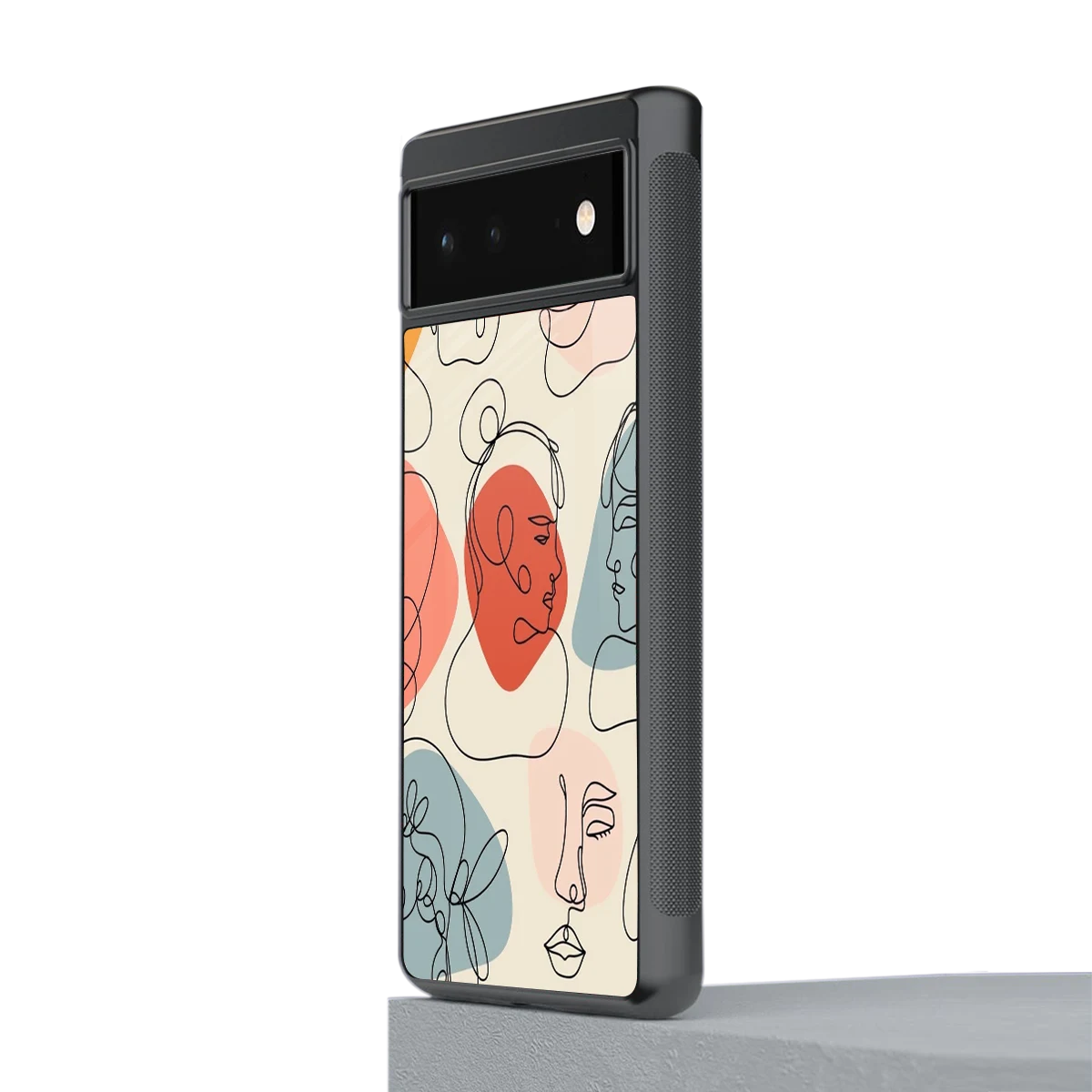 Many Faces Yellow stylish phone case for google pixel 6a | glossy glass and slim fit