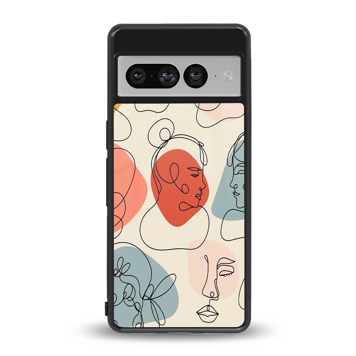 Many Faces Yellow back phone cover | glass case for google pixel 7 pro