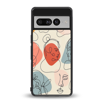 Many Faces Yellow back phone cover | glass case for google pixel 7 pro