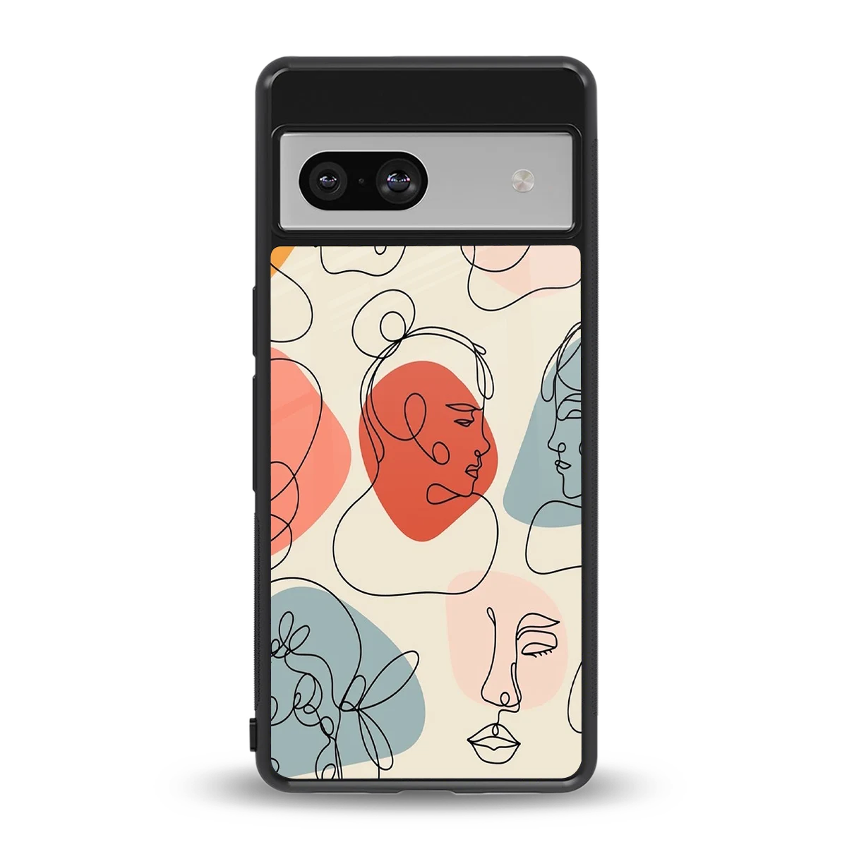 Many Faces Yellow back phone cover | glass case for google pixel 7a
