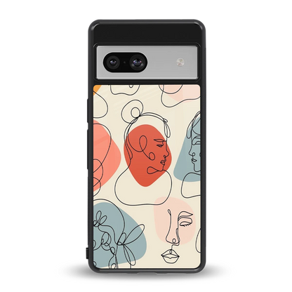 Many Faces Yellow back phone cover | glass case for google pixel 7