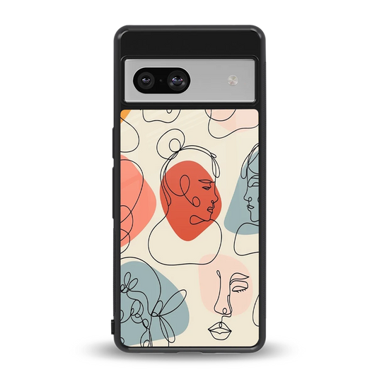 Many Faces Yellow back phone cover | glass case for google pixel 7