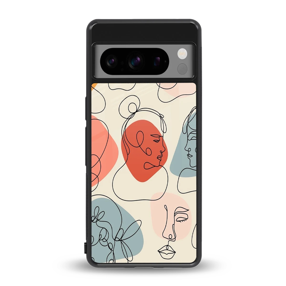 Many Faces Yellow back phone cover | glass case for google pixel 8 pro
