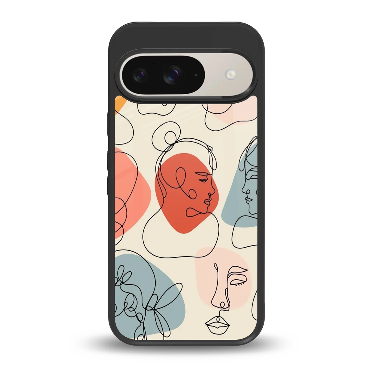 Many Faces Yellow back phone cover | glass case for google pixel 9