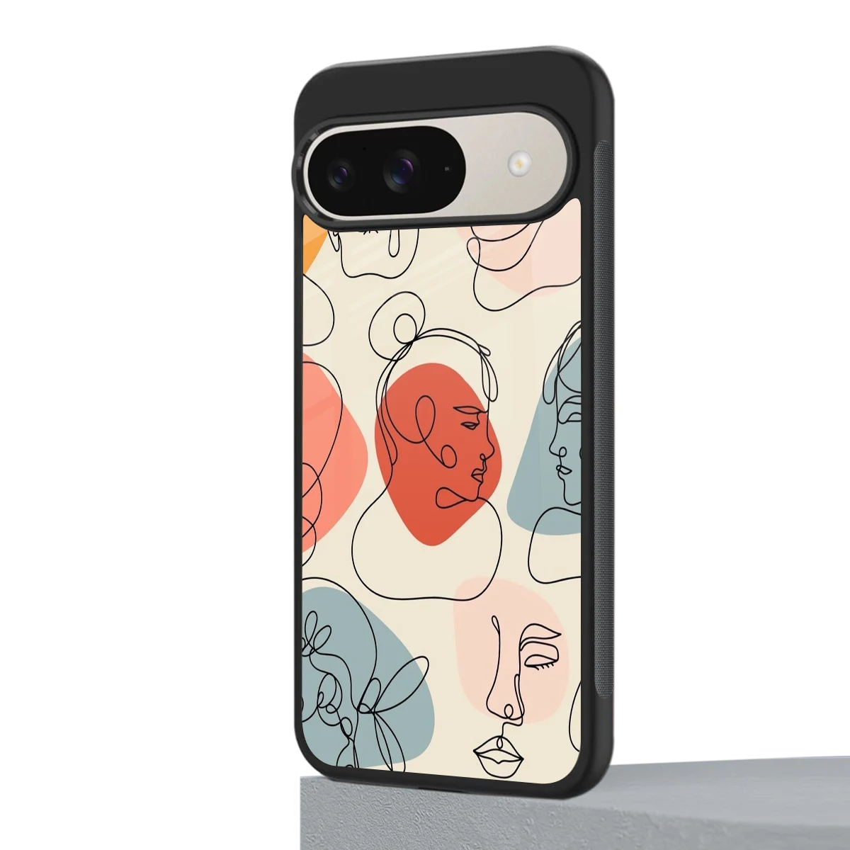 Many Faces Yellow google pixel 9 mobile cover | shockproof glass phone case