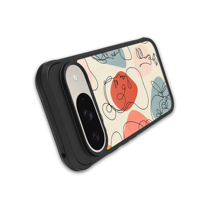 Many Faces Yellow stylish phone case for google pixel 9 | glossy glass and slim fit