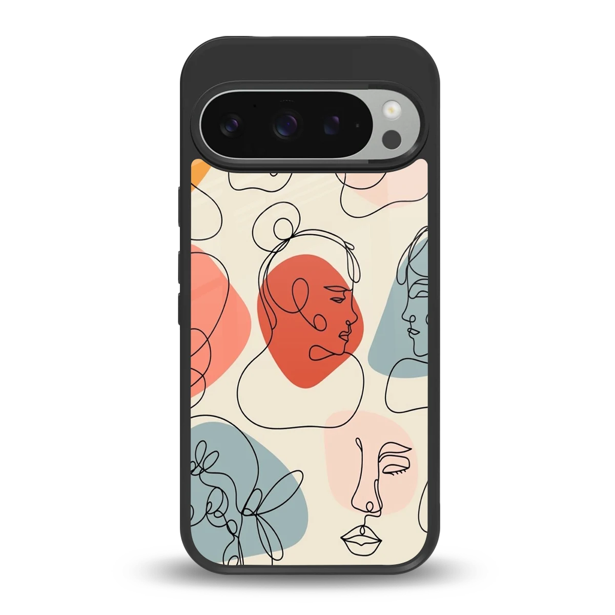 Many Faces Yellow back phone cover | glass case for google pixel 9 pro
