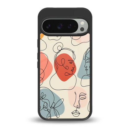 Many Faces Yellow back phone cover | glass case for google pixel 9 pro