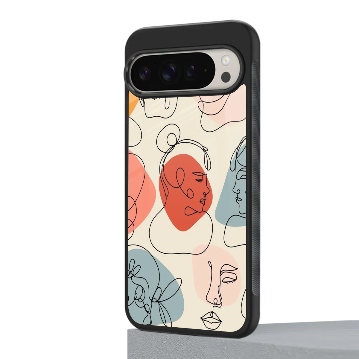 Many Faces Yellow google pixel 9 pro mobile cover | shockproof glass phone case