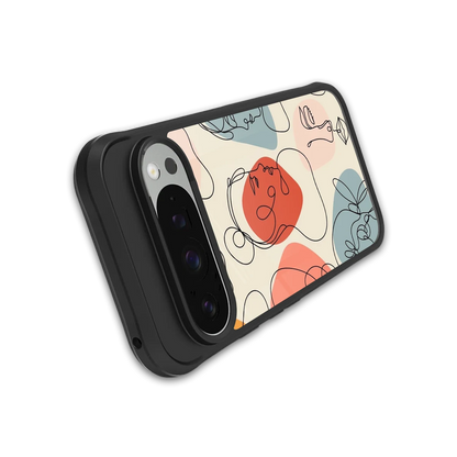 Many Faces Yellow stylish phone case for google pixel 9 pro | glossy glass and slim fit