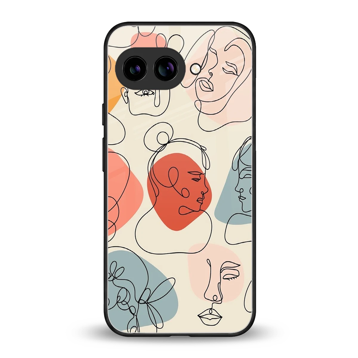Many Faces Yellow back phone cover | glass case for google pixel 10a