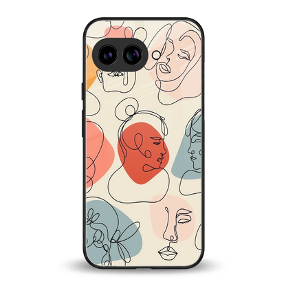 Many Faces Yellow back phone cover | glass case for google pixel 10a