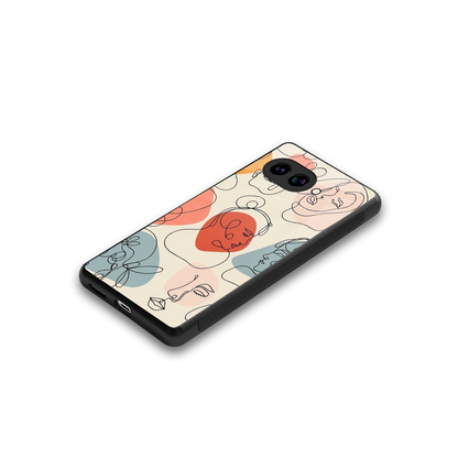 Many Faces Yellow stylish phone case for google pixel 10a | glossy glass and slim fit