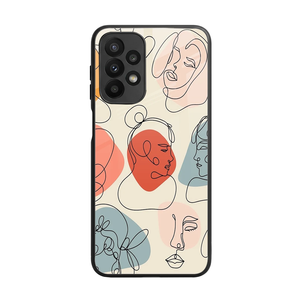 Many Faces Yellow back phone cover | glass case for samsung galaxy a23