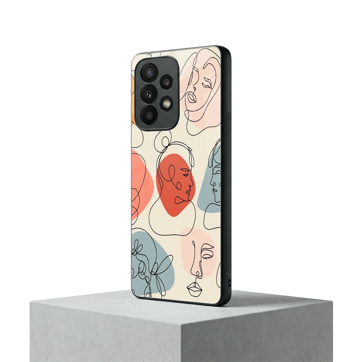 Many Faces Yellow samsung galaxy a23 mobile cover | shockproof glass phone case