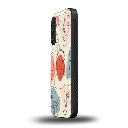 Many Faces Yellow samsung galaxy m35 5g mobile cover | shockproof glass phone case