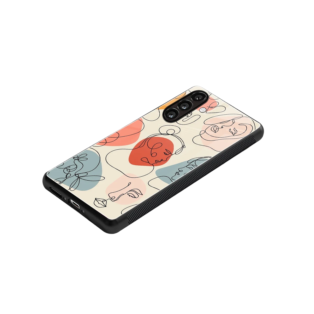Many Faces Yellow stylish phone case for samsung galaxy m35 5g | glossy glass and slim fit