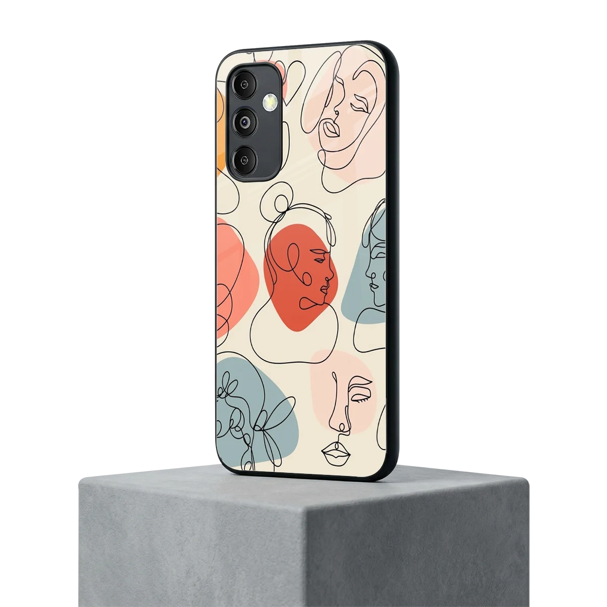 Many Faces Yellow samsung galaxy m14 5g mobile cover | shockproof glass phone case