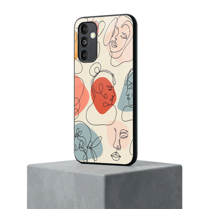 Many Faces Yellow samsung galaxy m14 5g mobile cover | shockproof glass phone case