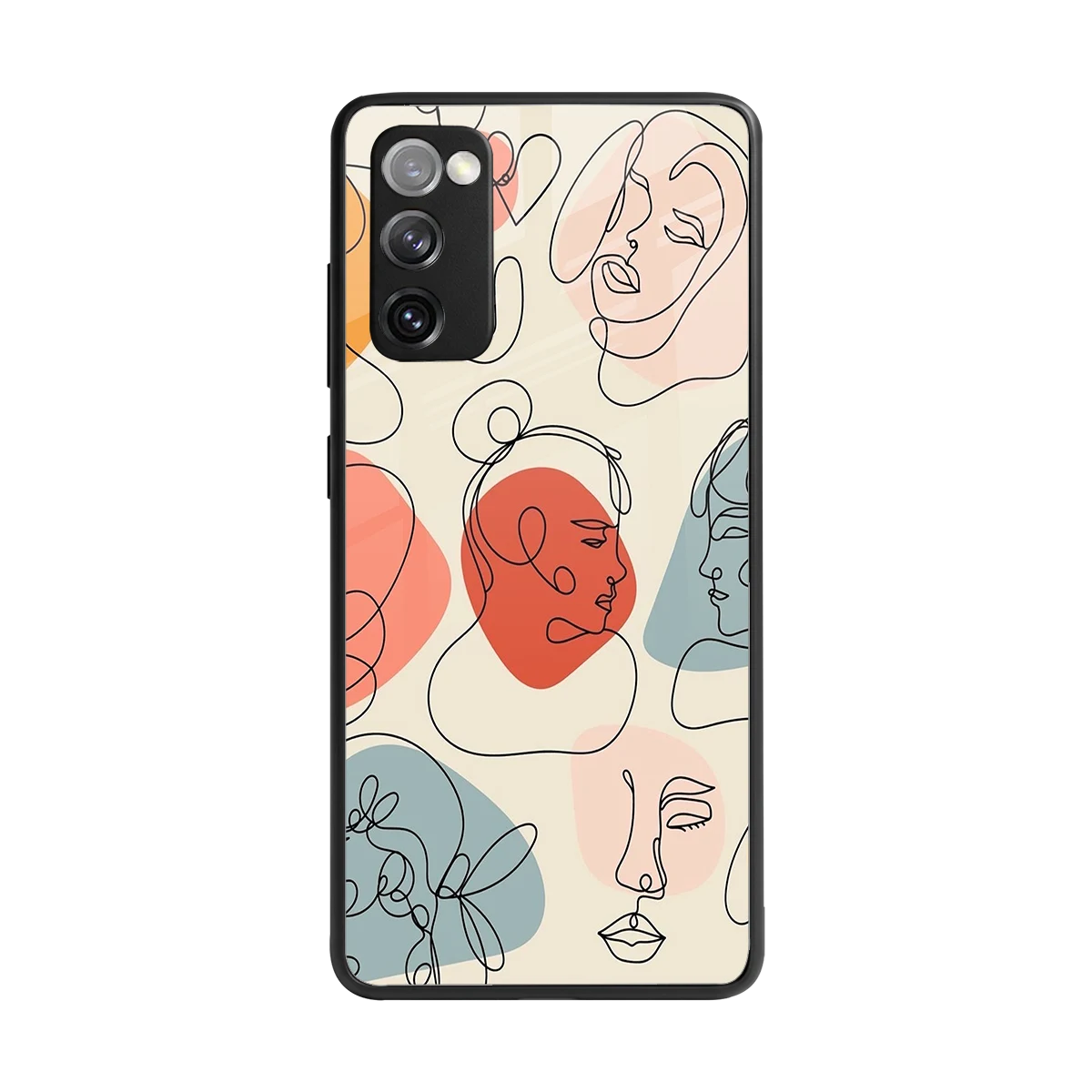 Many Faces Yellow back phone cover | glass case for samsung galaxy s20 fe