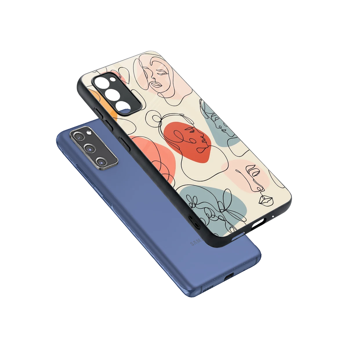 Many Faces Yellow sleek samsung galaxy s20 fe cover with tempered glass back and TPU edges