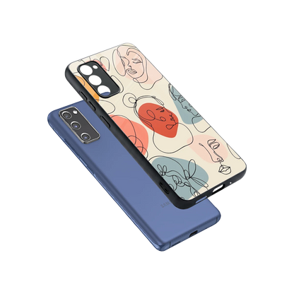 Many Faces Yellow sleek samsung galaxy s20 fe cover with tempered glass back and TPU edges