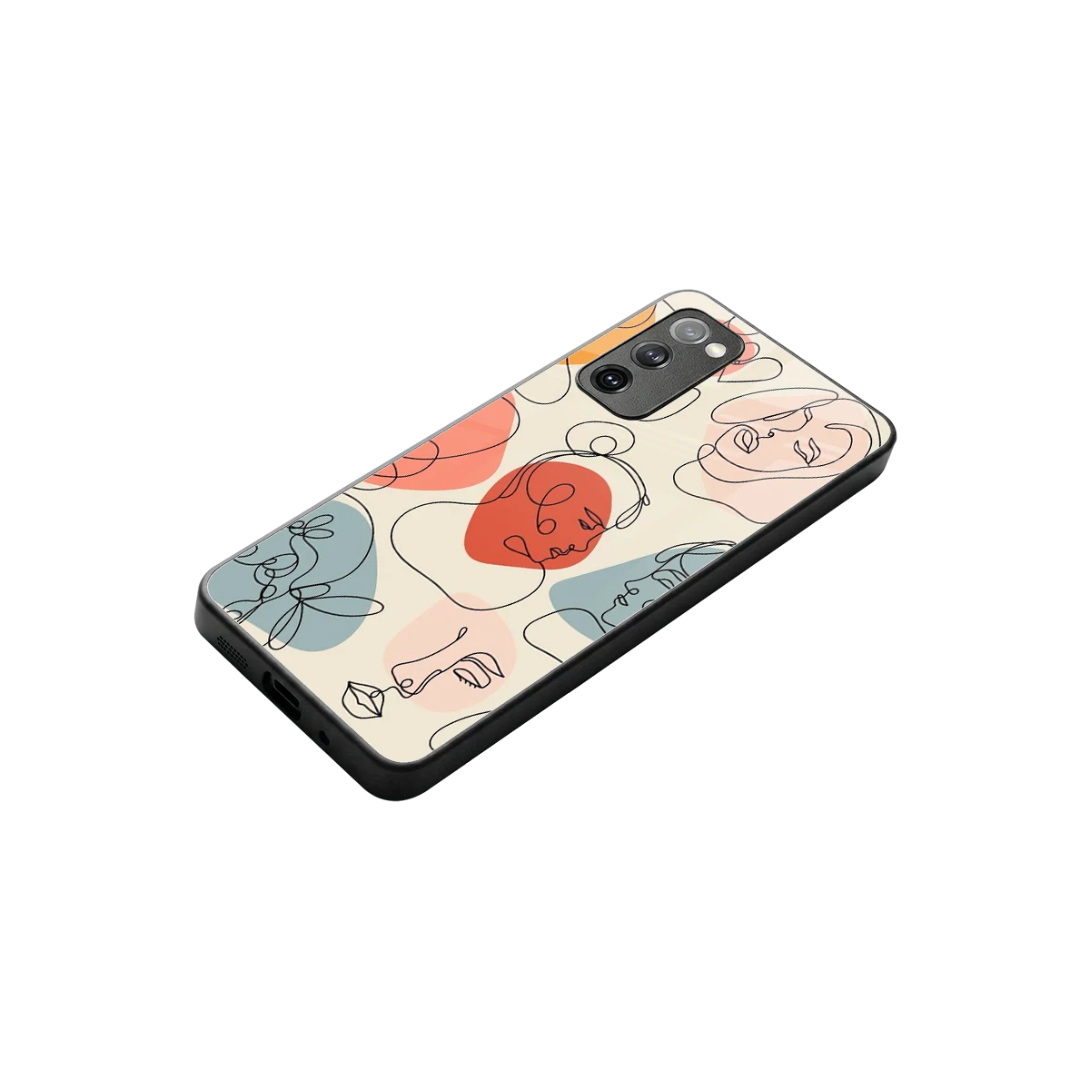 Many Faces Yellow stylish phone case for samsung galaxy s20 fe | glossy glass and slim fit