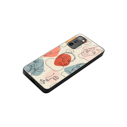 Many Faces Yellow stylish phone case for samsung galaxy s20 fe | glossy glass and slim fit