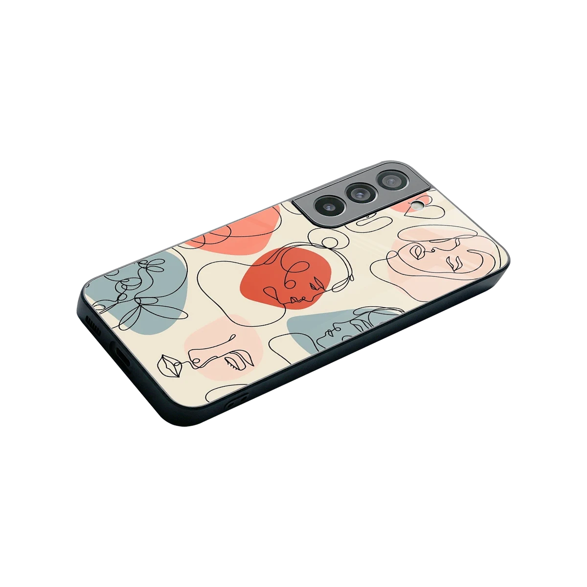 Many Faces Yellow stylish phone case for samsung galaxy s22 | glossy glass and slim fit