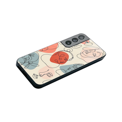 Many Faces Yellow stylish phone case for samsung galaxy s22 | glossy glass and slim fit