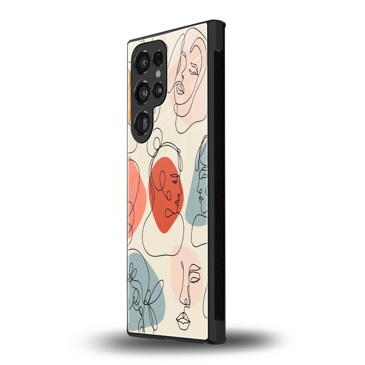 Many Faces Yellow samsung galaxy s23 ultra mobile cover | shockproof glass phone case