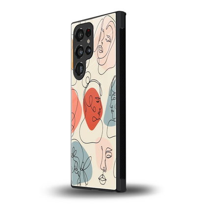 Many Faces Yellow samsung galaxy s23 ultra mobile cover | shockproof glass phone case