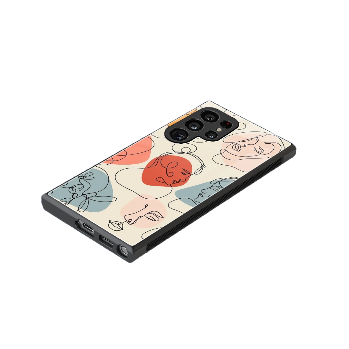 Many Faces Yellow stylish phone case for samsung galaxy s23 ultra | glossy glass and slim fit