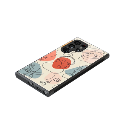 Many Faces Yellow stylish phone case for samsung galaxy s23 ultra | glossy glass and slim fit