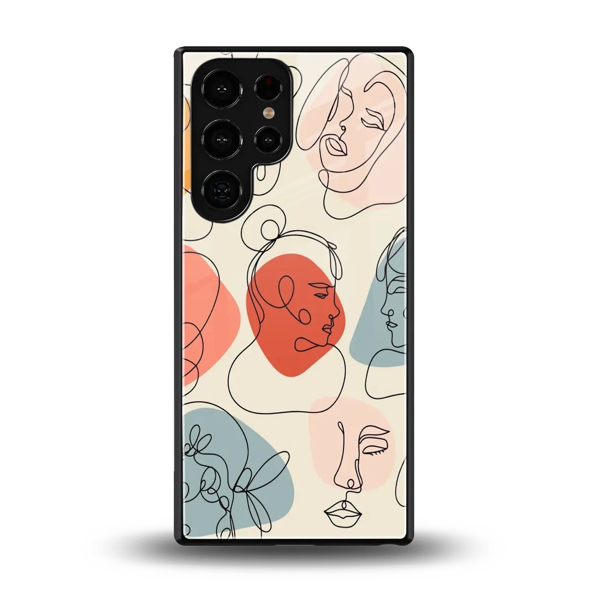 Many Faces Yellow back phone cover | glass case for samsung galaxy s25 ultra