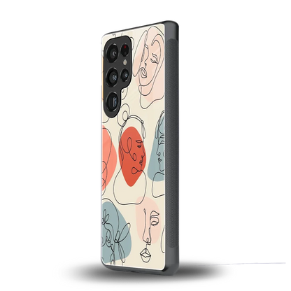 Many Faces Yellow samsung galaxy s25 ultra mobile cover | shockproof glass phone case