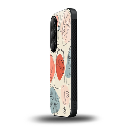 Many Faces Yellow samsung galaxy s24 mobile cover | shockproof glass phone case