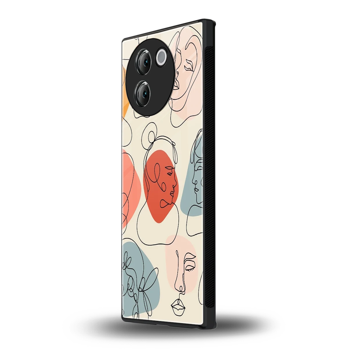Many Faces Yellow vivo v30e mobile cover | shockproof glass phone case
