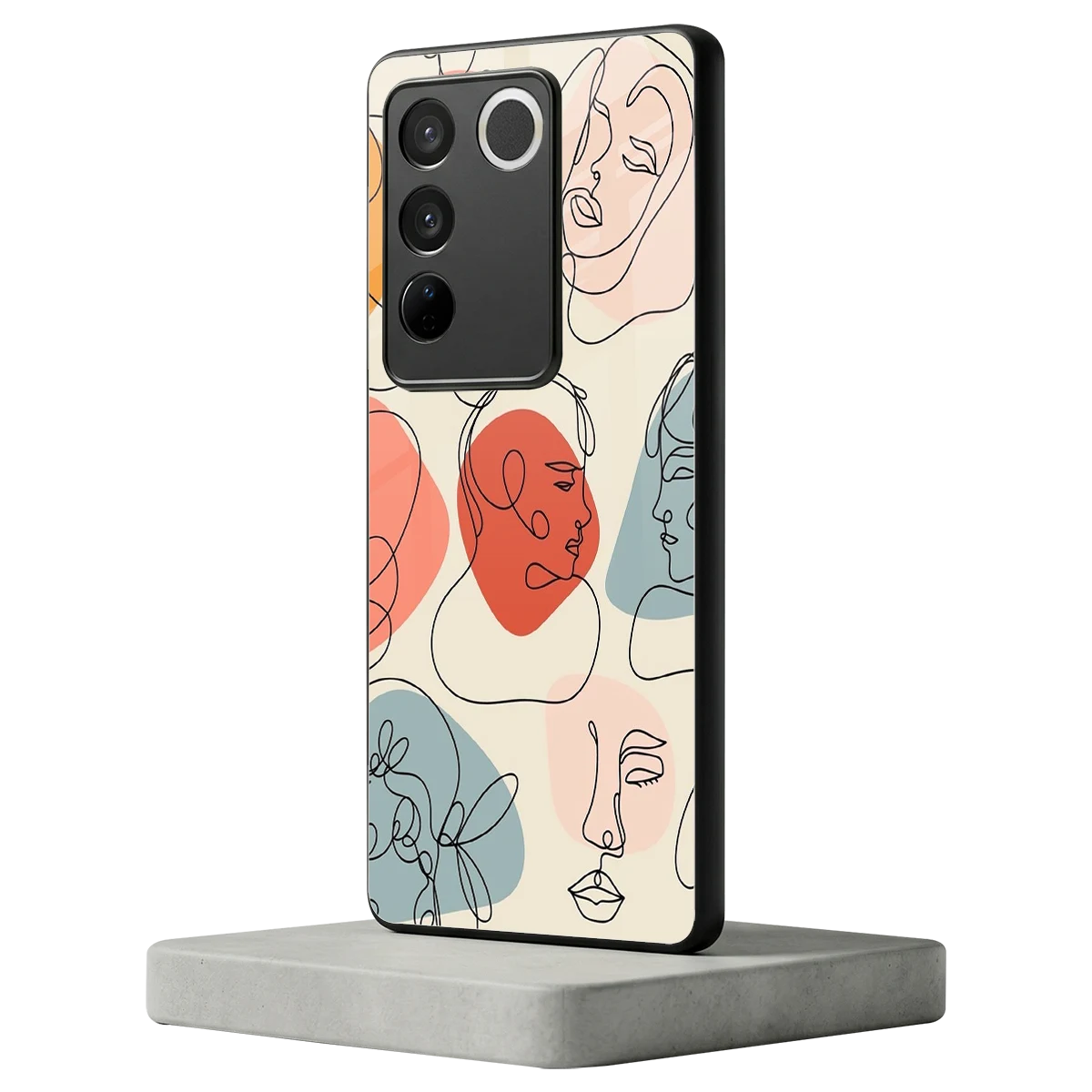 Many Faces Yellow vivo v27 5g mobile cover | shockproof glass phone case