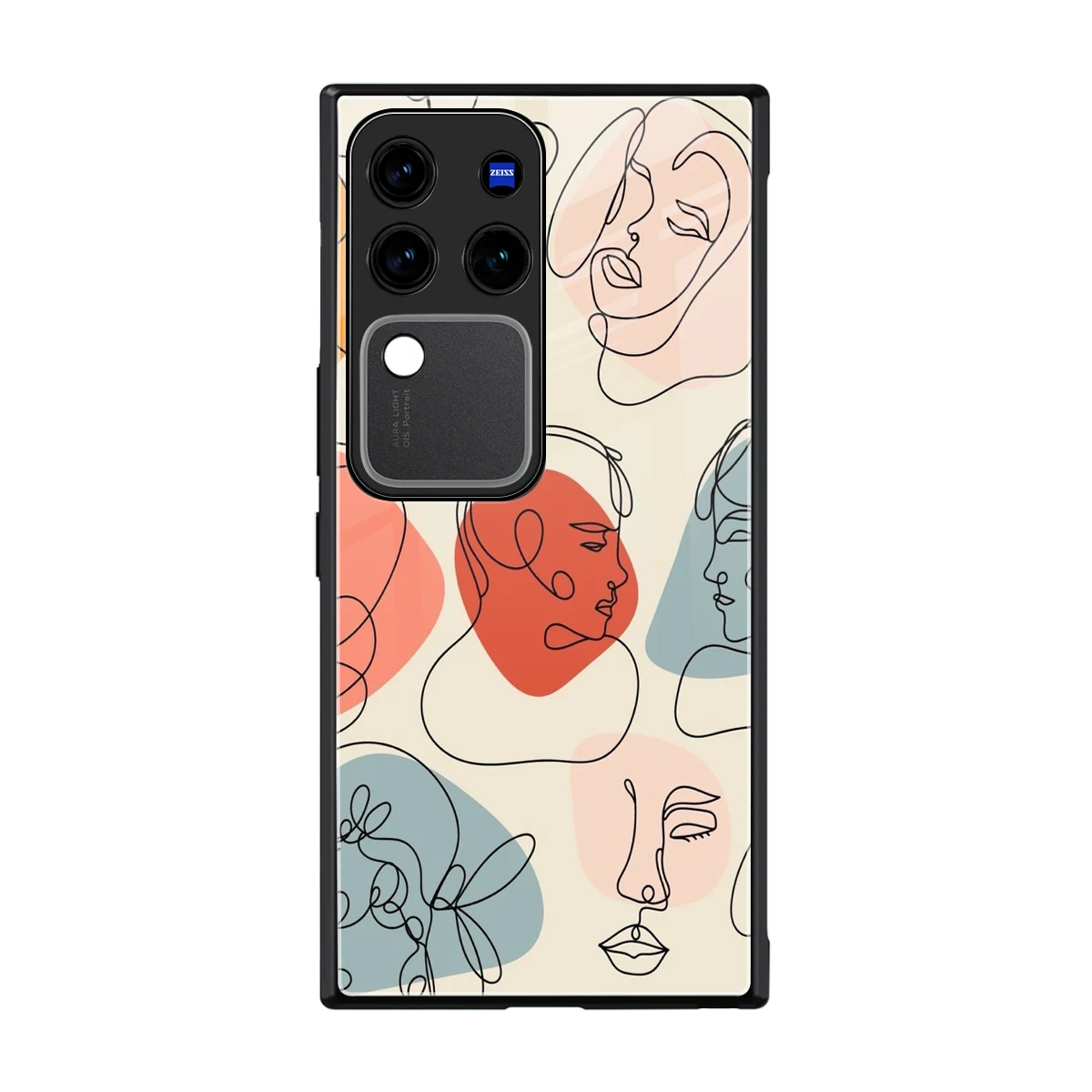 Many Faces Yellow back phone cover | glass case forvivo v30 pro