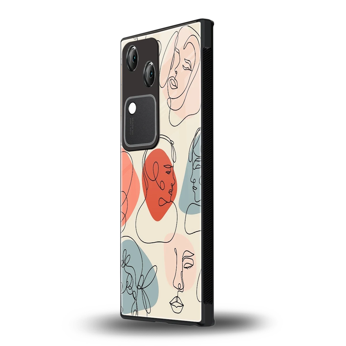 Many Faces Yellow vivo v30 mobile cover | shockproof glass phone case