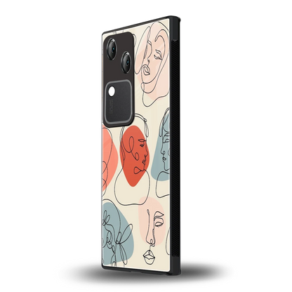 Many Faces Yellow vivo v30 mobile cover | shockproof glass phone case