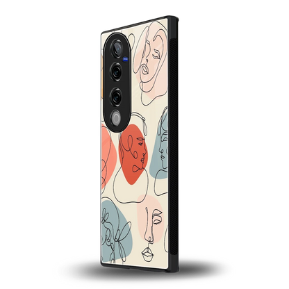Many Faces Yellow vivo v40 pro mobile cover | shockproof glass phone case